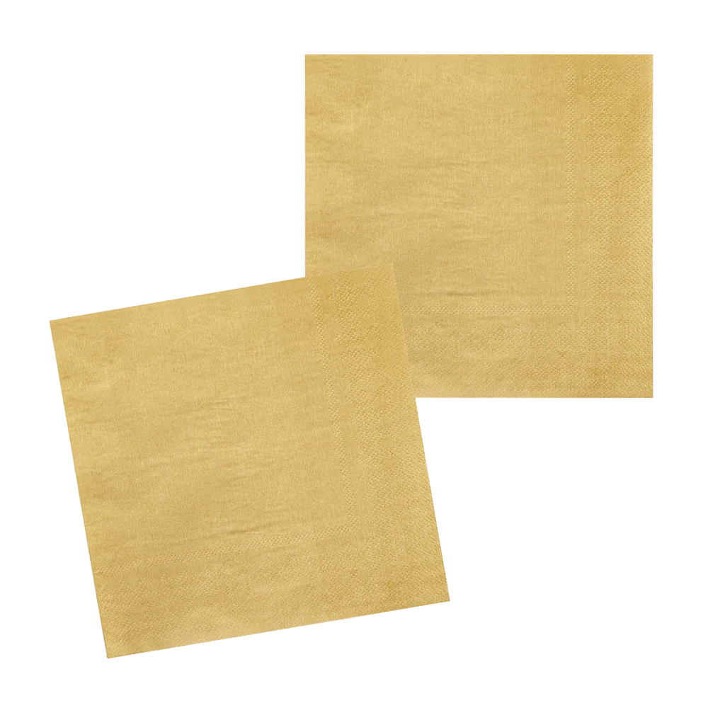 12 Servietten - Gold - 2 Stück
