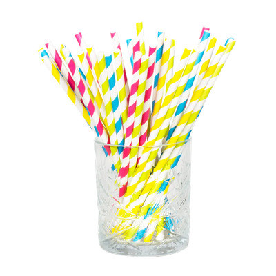 20 Papierstrohhalme - Bunt - 1 Stück