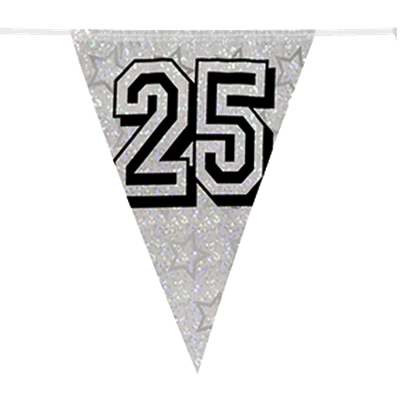 Holographische Wimpelkette - 25 Jahre -3 Stück