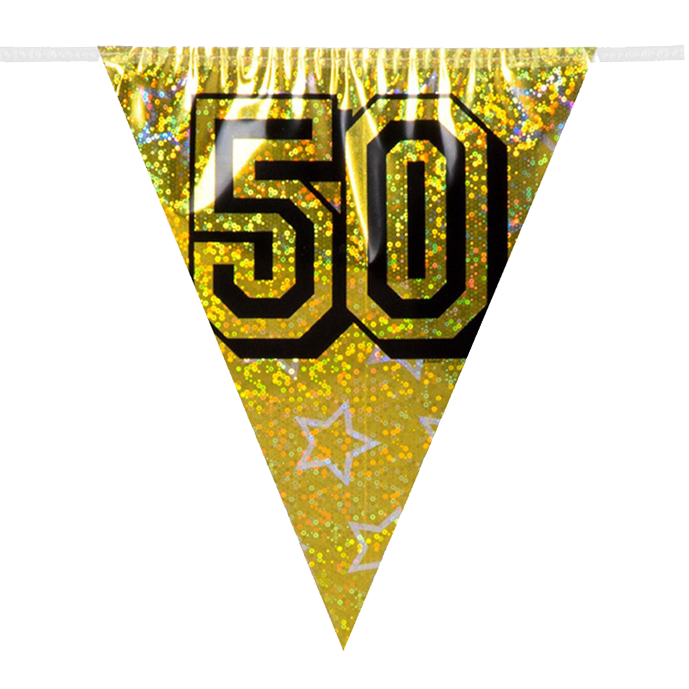 Holographische Wimpelkette - 50 Jahre - 5 Stück