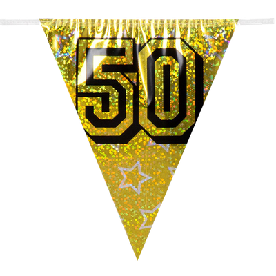 Holographische Wimpelkette - 50 Jahre - 5 Stück