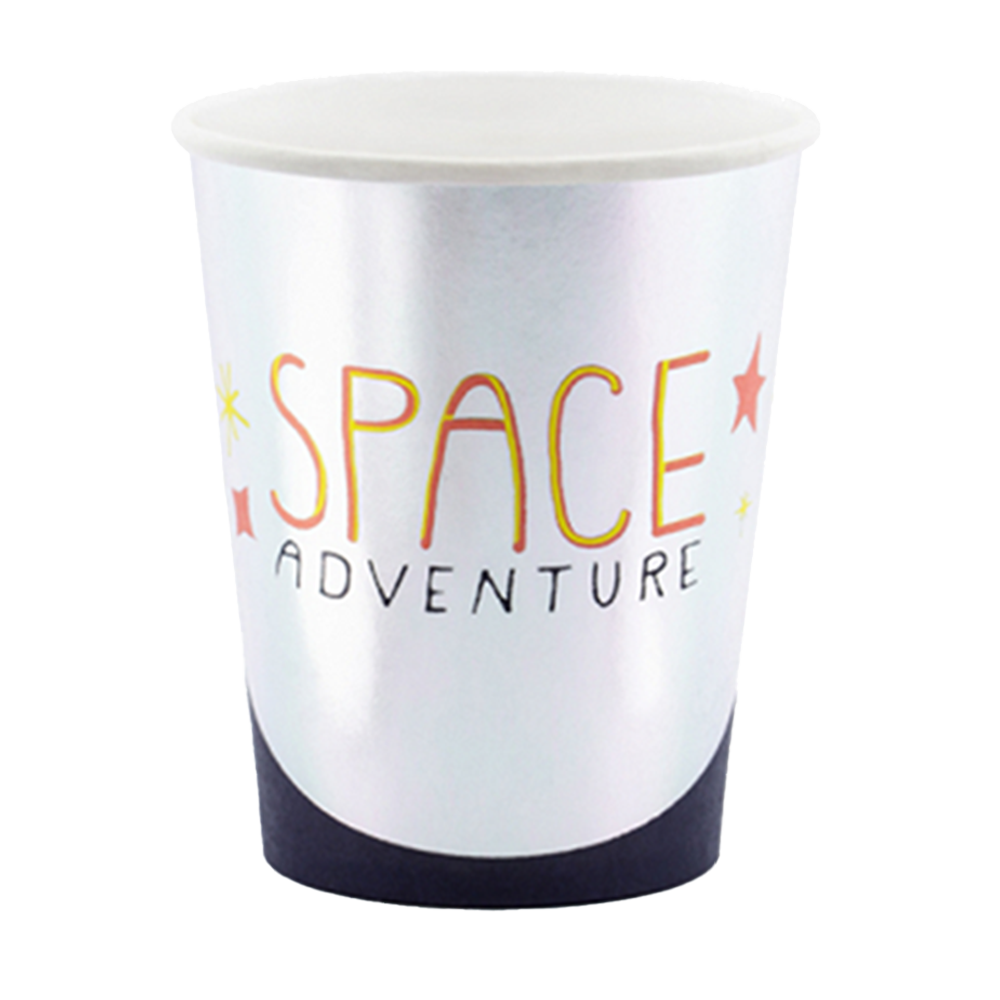 6 Pappbecher Trend - Space Party - 4 Stück