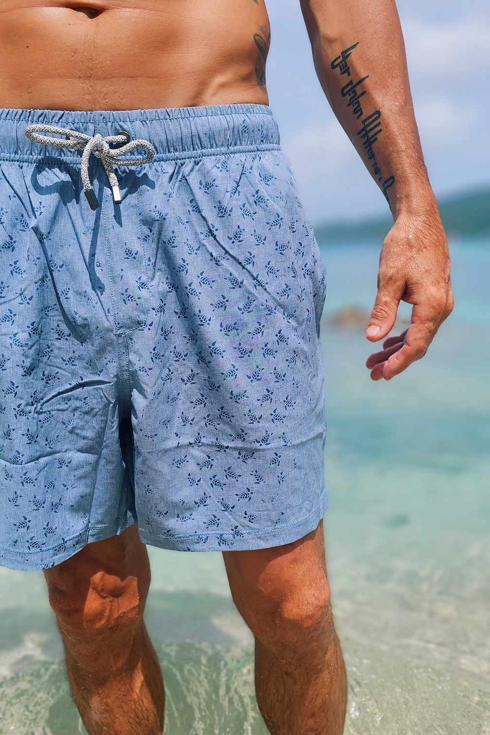 OS H2O Magic Print Swim Short - Denim