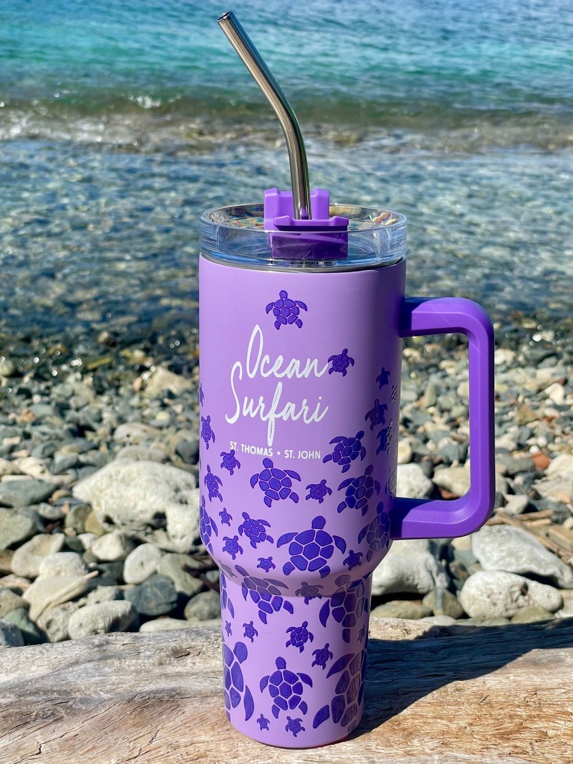 O/S Tumbler Handle 40oz, Color: Turtle Purple