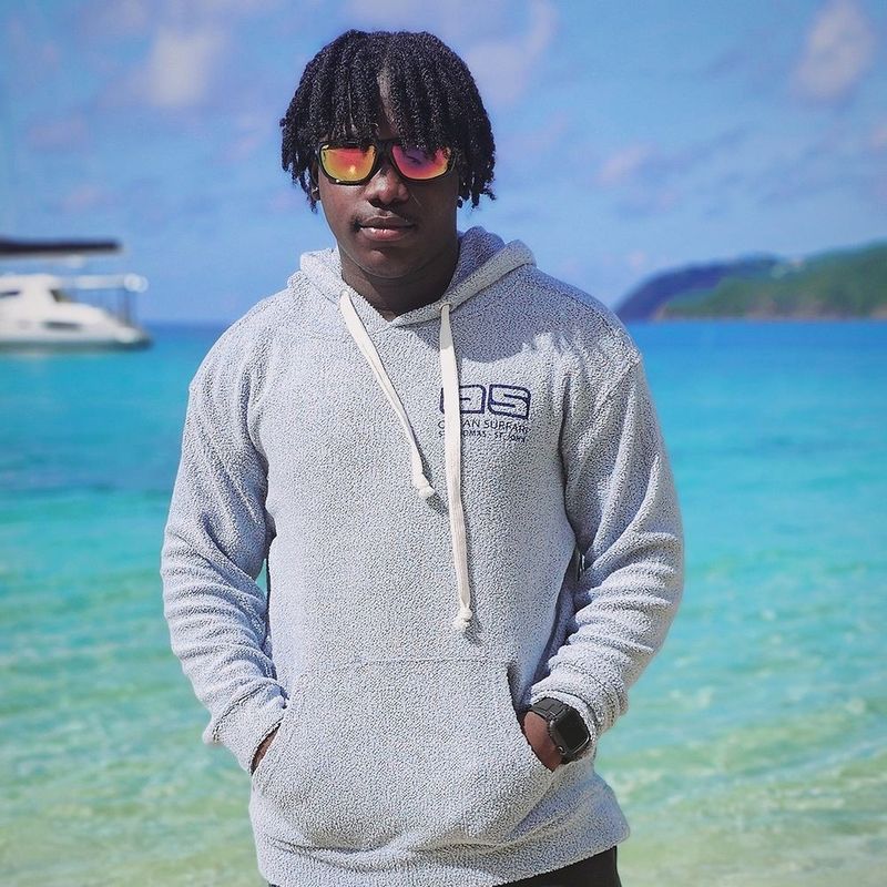 Men&#39;s Loop Terry Hoodie Denim