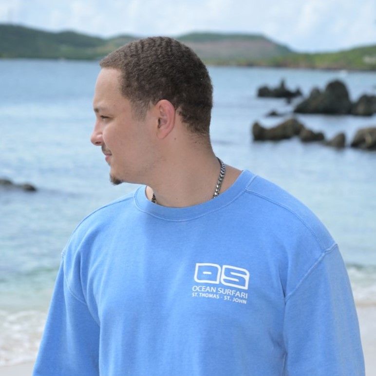 Men&#39;s Burnout Crewneck Capri Blue