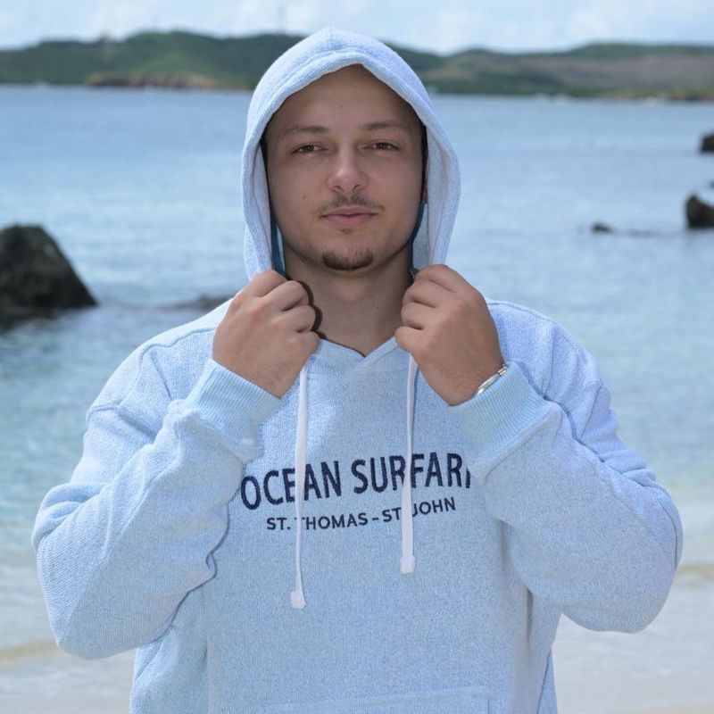 O/S Pull-Over Hoodie Ice Aqua