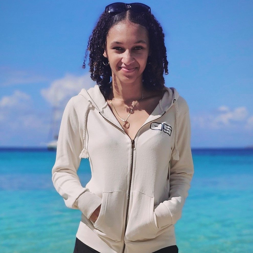 Ladies Burnout Full Zip Hoodie Coconut White