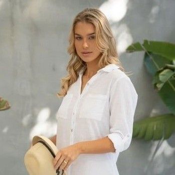 Women&#39;s Shirt Dress - White