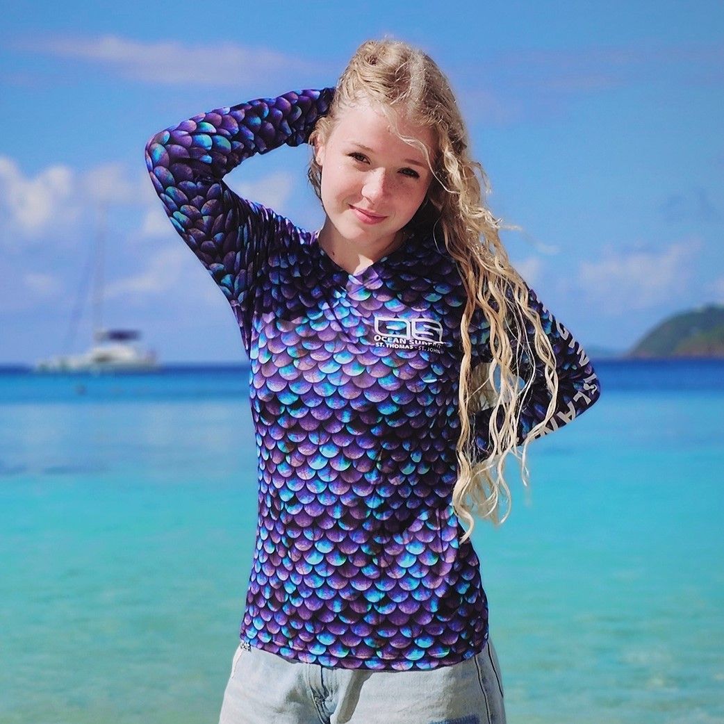 OS SPF 50+ Performance Lad LS Purple Mermaid Scales