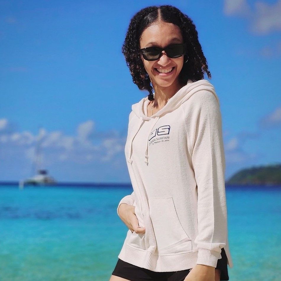 Ladies Brushed Hacci Side Slit Hoodie Coconut