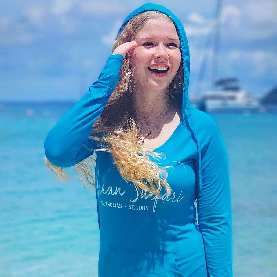 OS Women&#39;s Mesh Hoodie Dress - Neon Blue