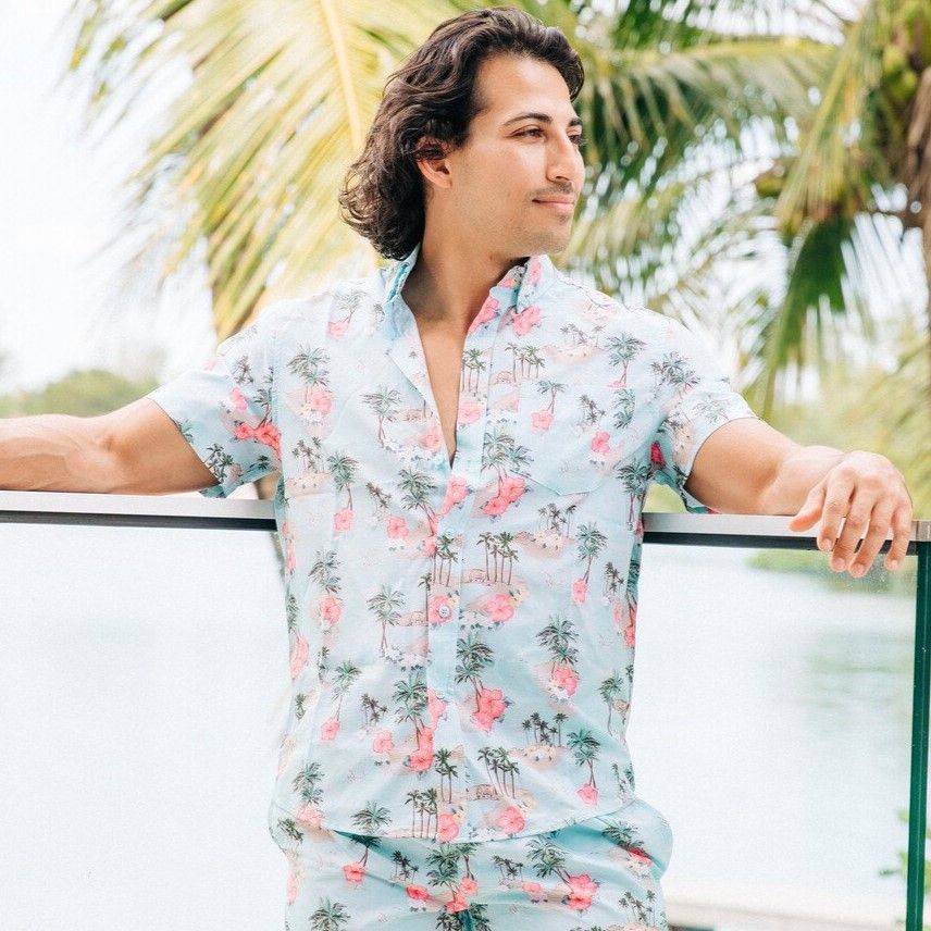Men&#39;s Button Down Shirt Tropical Palms