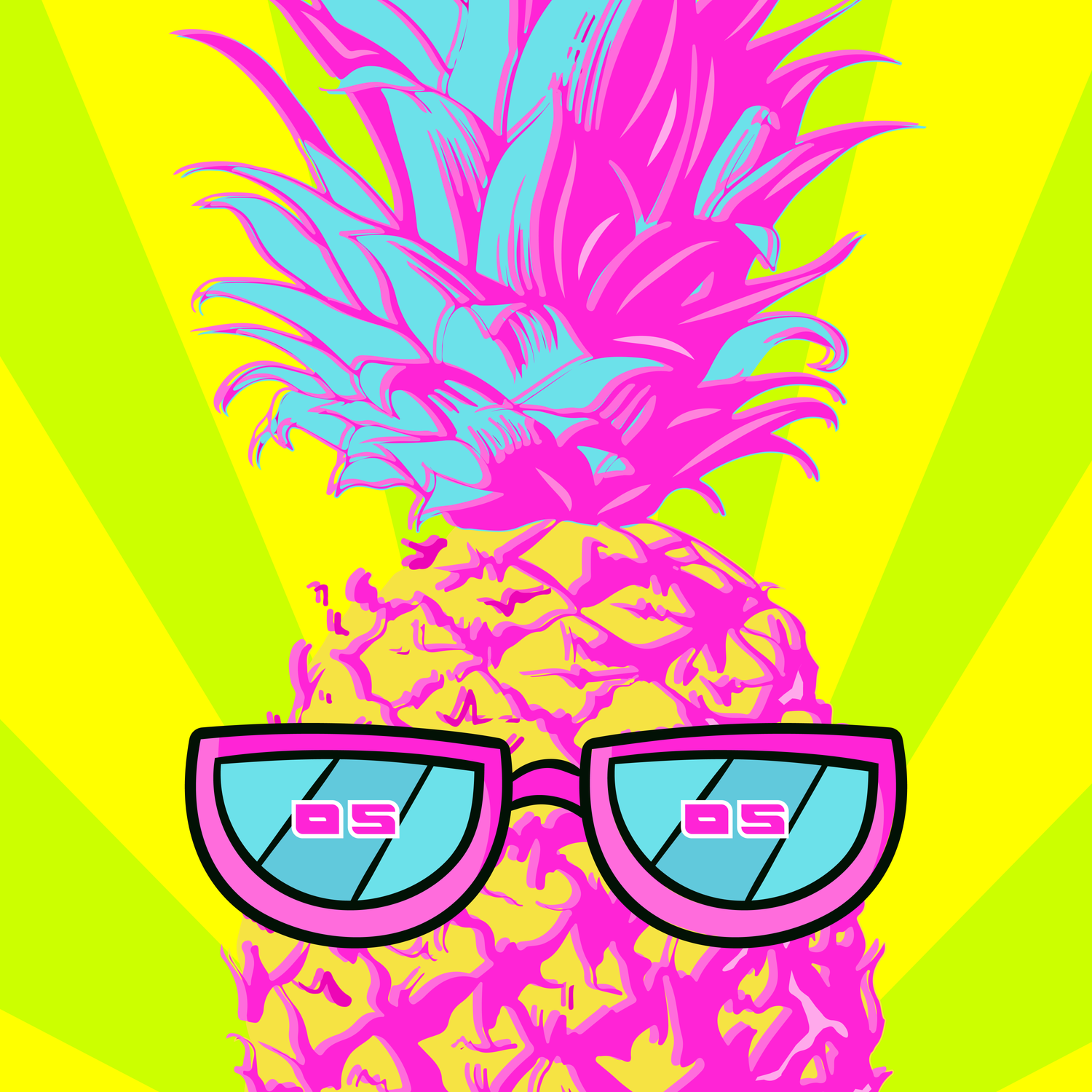 Pineapple Glasses Beach Towel/Beach Blanket