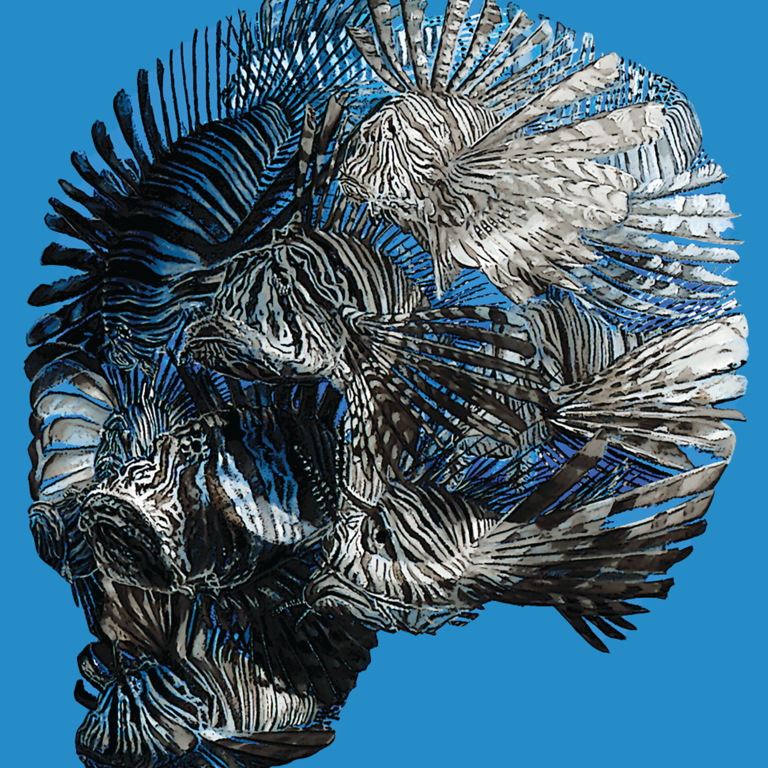 Lionfish Skull Beach Towel/Beach Blanket