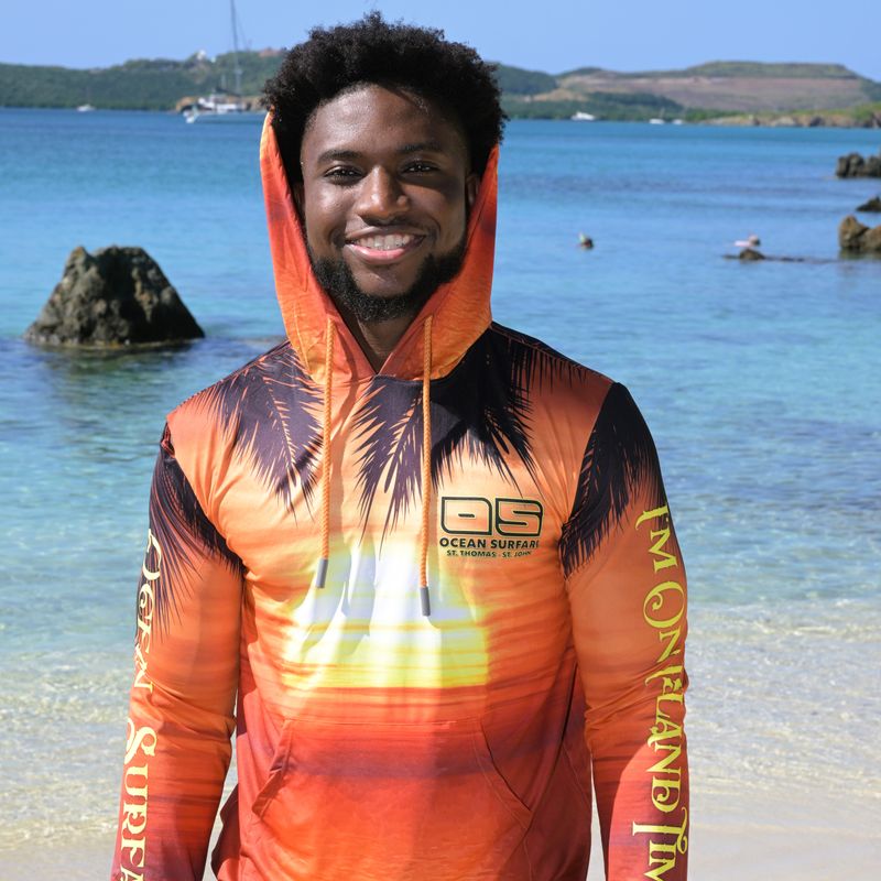 OS USVI SPF 50+ Perf Men&#39;s Hoodie Sunset