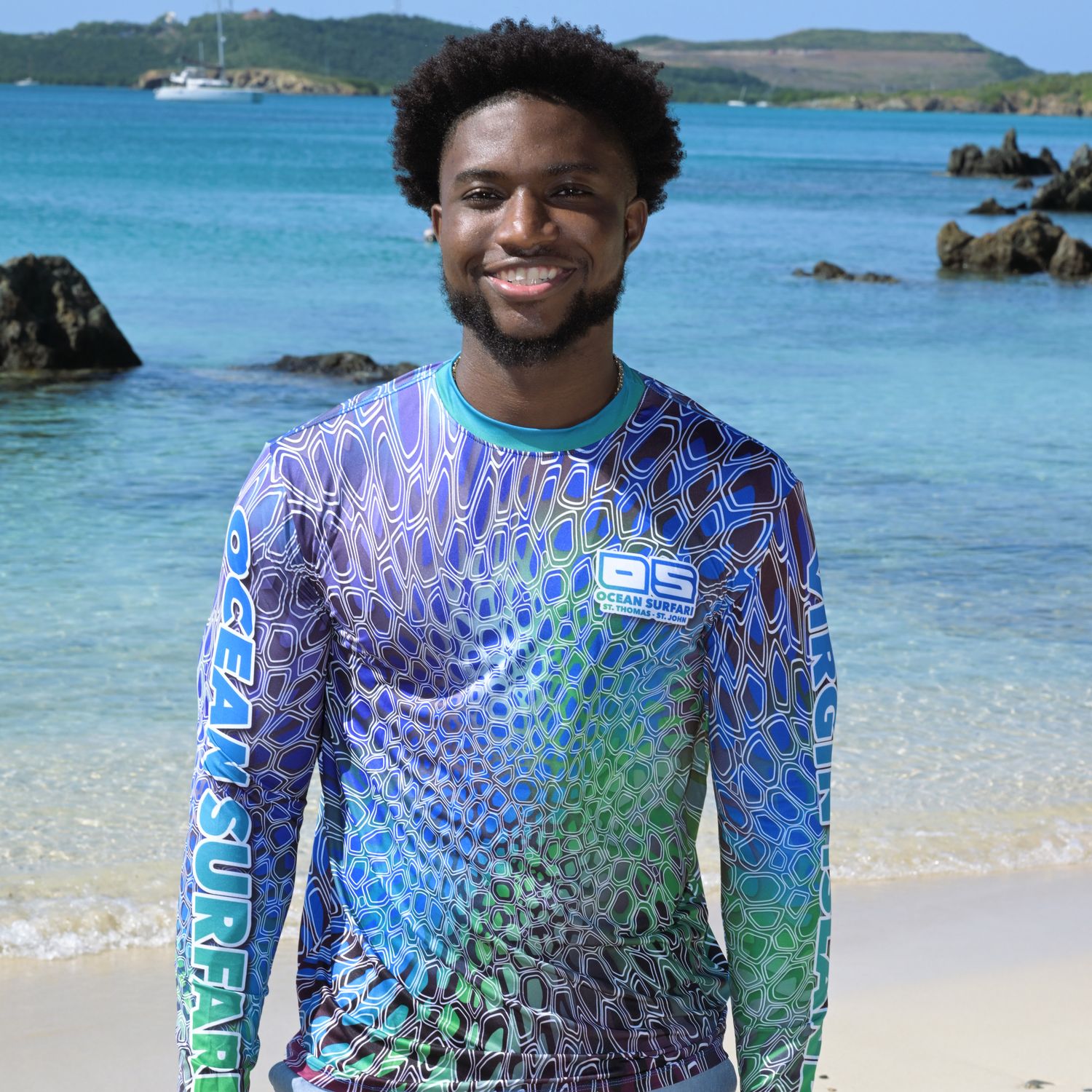 OS SPF 50+ Performance Men&#39;s LS Hex Scales Multi