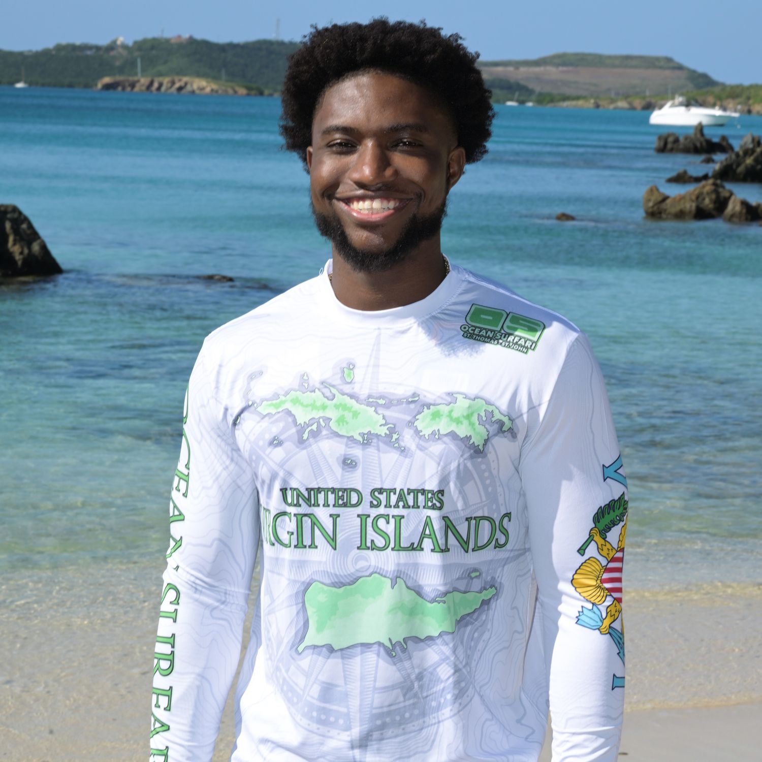 OS SPF 50+ Performance Men&#39;s LS VI Islands White
