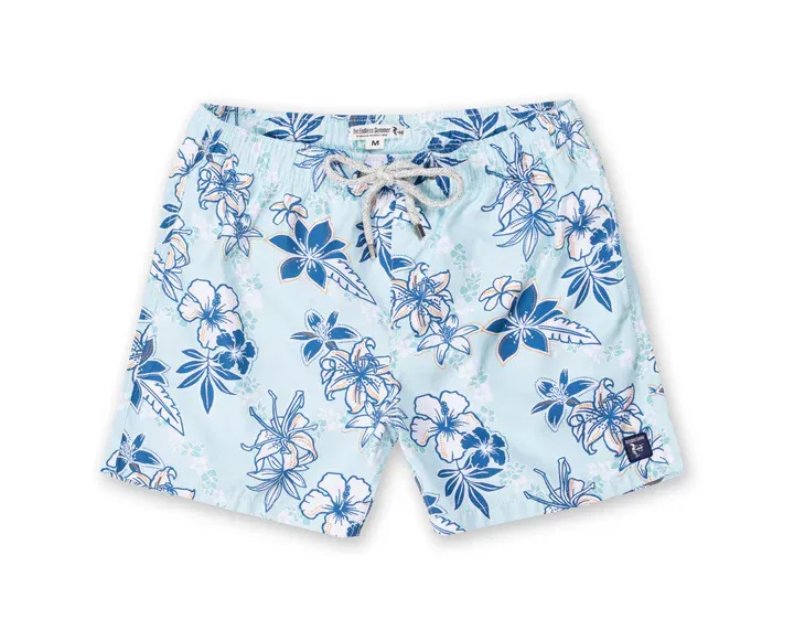 VS Men&#39;s Volley Swim Shorts - Tropical Flowers - Mint