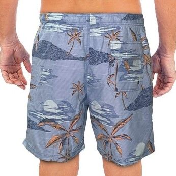 Uzzi Printed Washed Microfiber Shorts - Palm