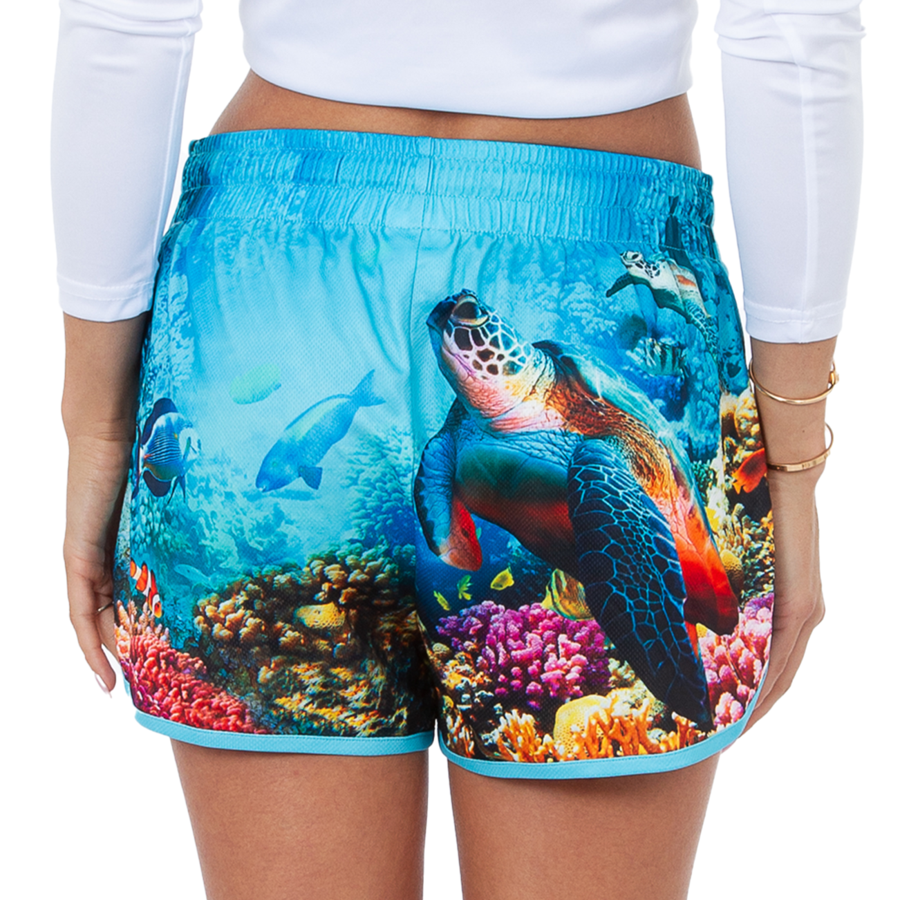 Women&#39;s Printed Running Shorts - Turtles