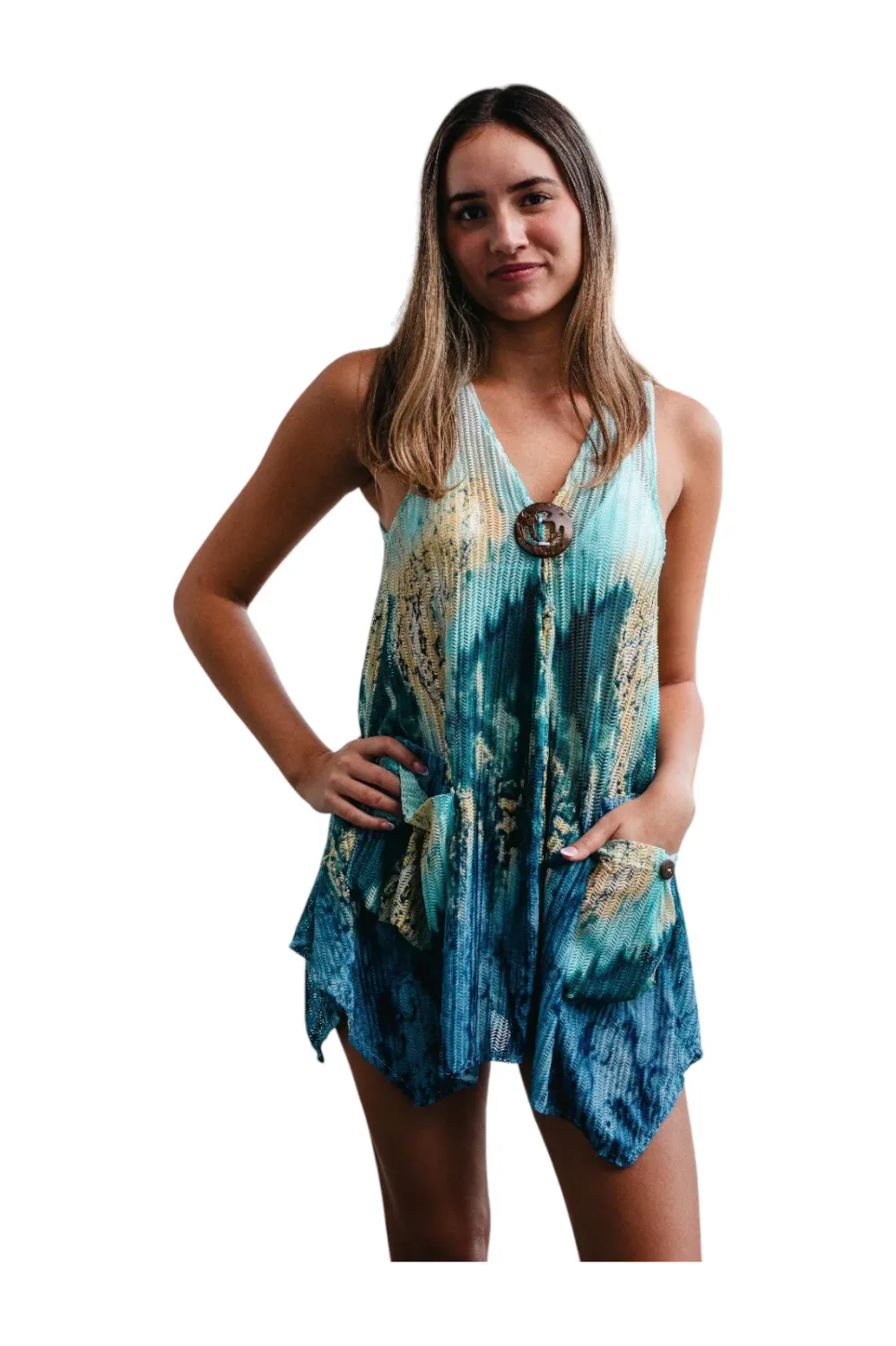 Tunic W/Pockets, Color: Turquois, Size: M/L
