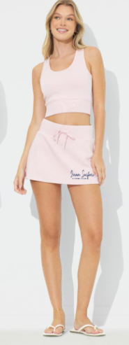 Ladies Cloud Fleece Skort - Hibiscus Pink