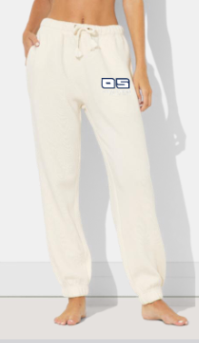 Ladies Burnout Fleece Sweatpants Coconut White