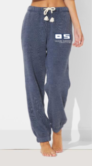 Ladies Burnout Fleece Sweatpants Deep Navy