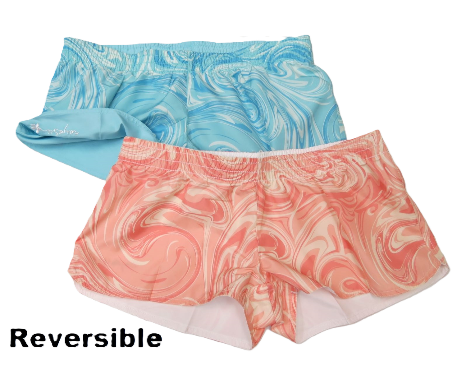 RS Jr Reversible Whirlpool Print Short - Aqua/Aqua