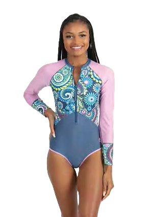 WL One Piece Zip Rash Guard Galia Jewel