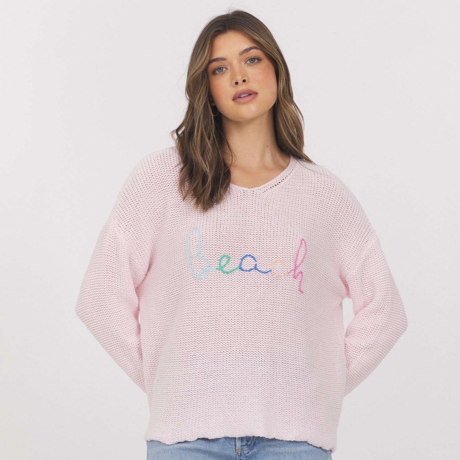 Summer Pink Beach Sweater