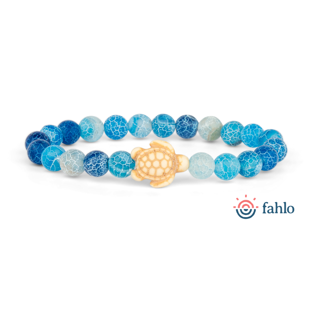 The Journey Bracelet - Turtle, Color: Aqua Blue