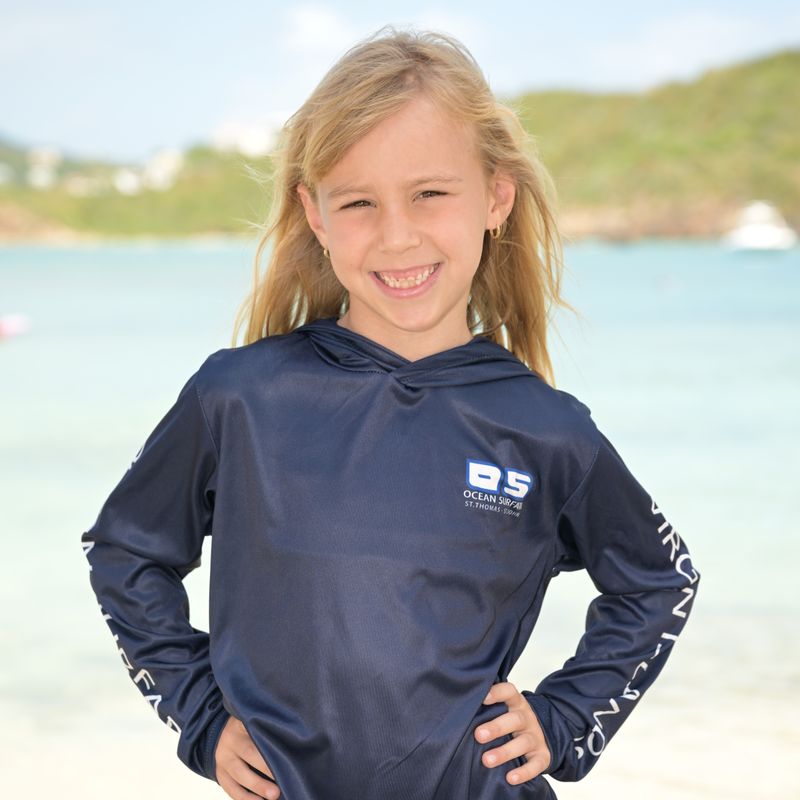 OS SPF 50+ Performance Youth Hoodie SB Navy