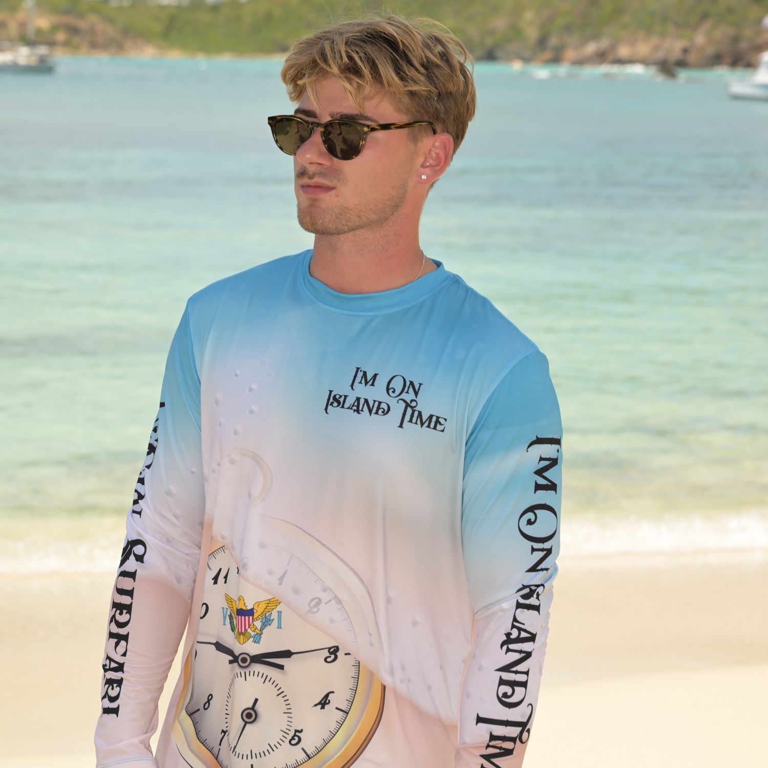 OS SPF 50+ Performance Men&#39;s LS Island Time