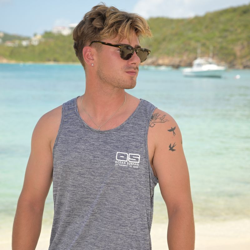 Men&#39;s Performance SPF50+ Tank Navy Heather