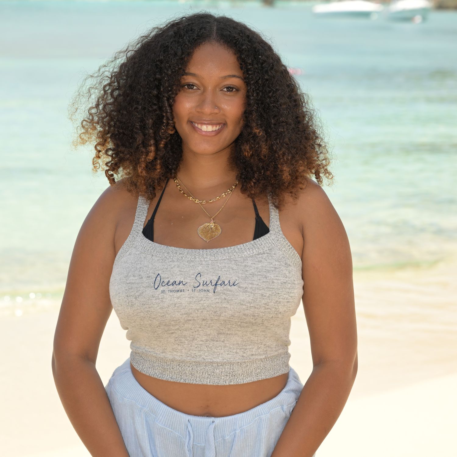 Ladies USVI Hacci Tank HTR Grey