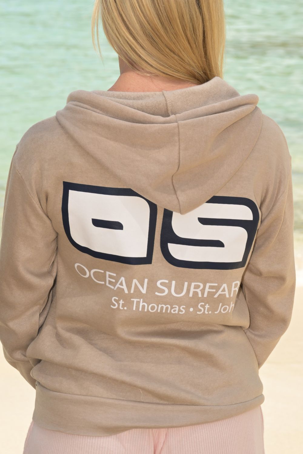 Ladies Burnout P/O Hoodie Warm Sand
