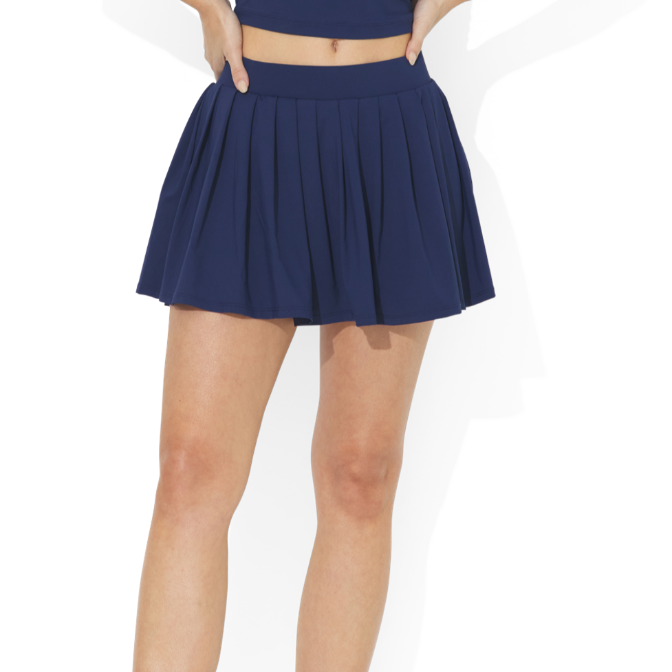 Athletic Pleated Skort - Navy