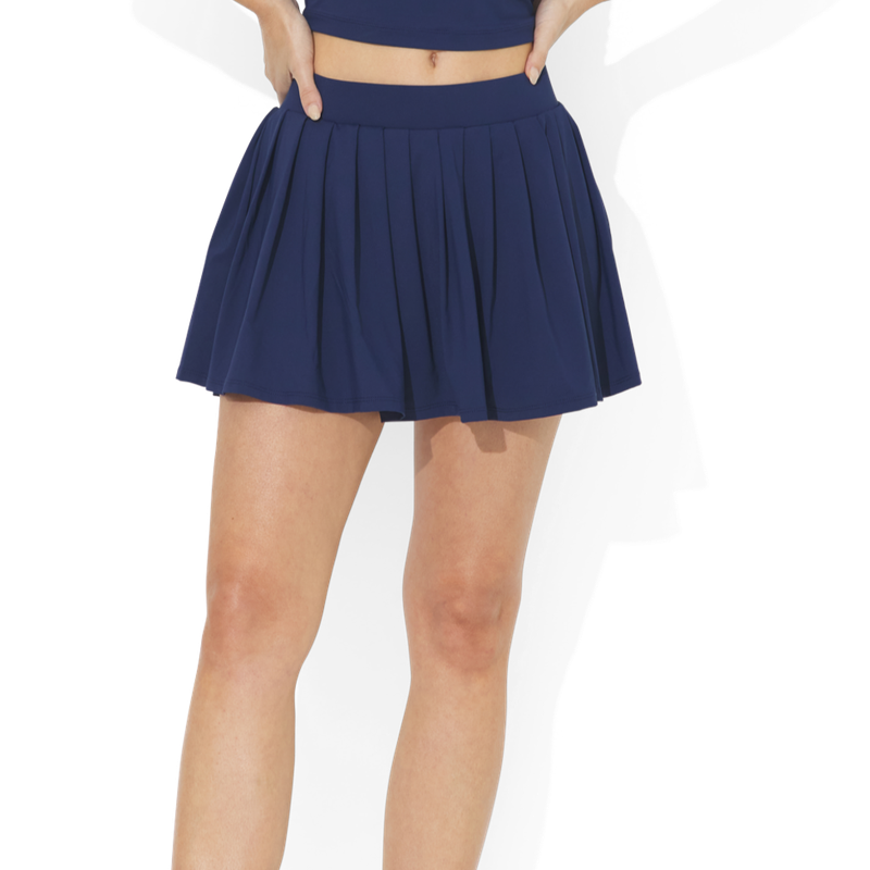 Athletic Pleated Skort - Navy