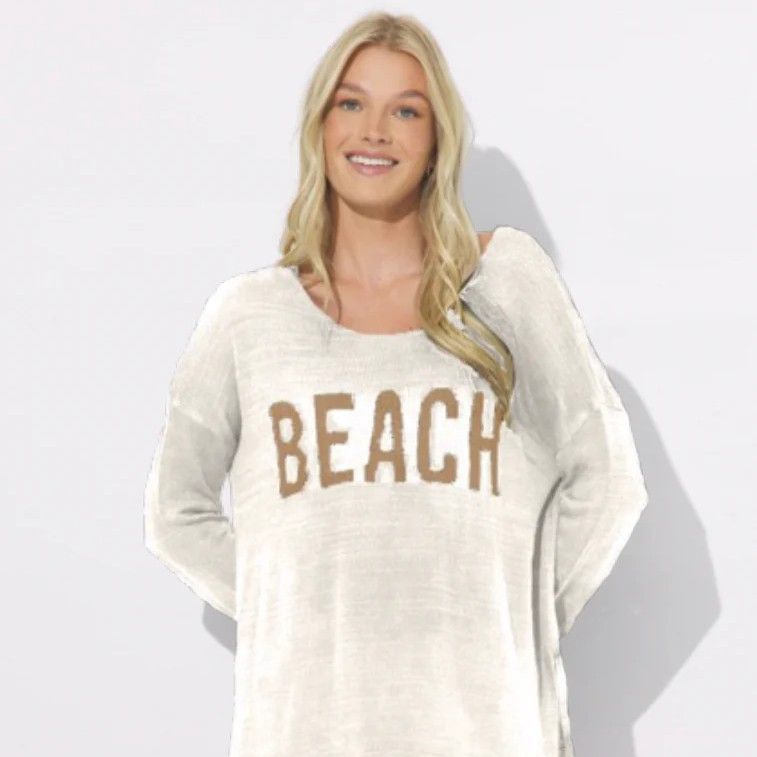 Destination Beach Sweater - White/Tan
