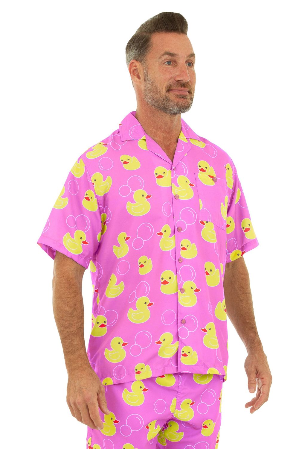 Uzzi Hawaiian Dri-Fit Shirt Duck Print - Pink