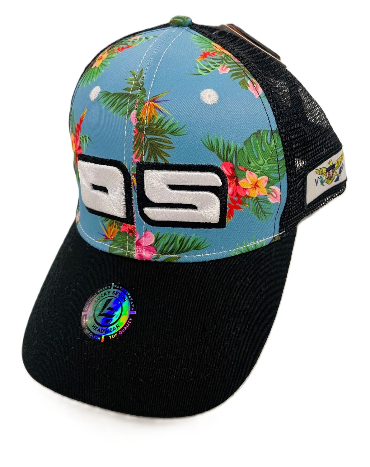 O/S USVI Trucker Bird of Paradise Black Mesh
