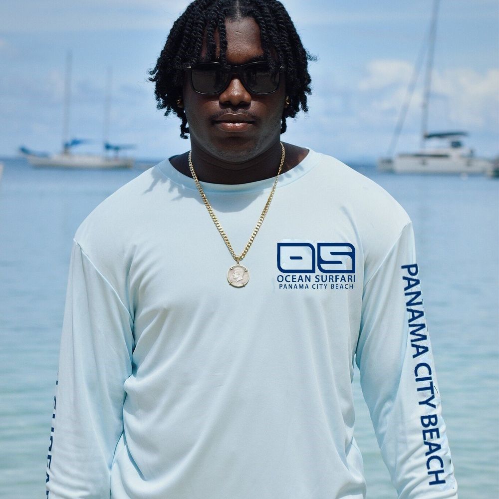 OS PCB SPF 50+ Performance Men&#39;s LS Ice Blue