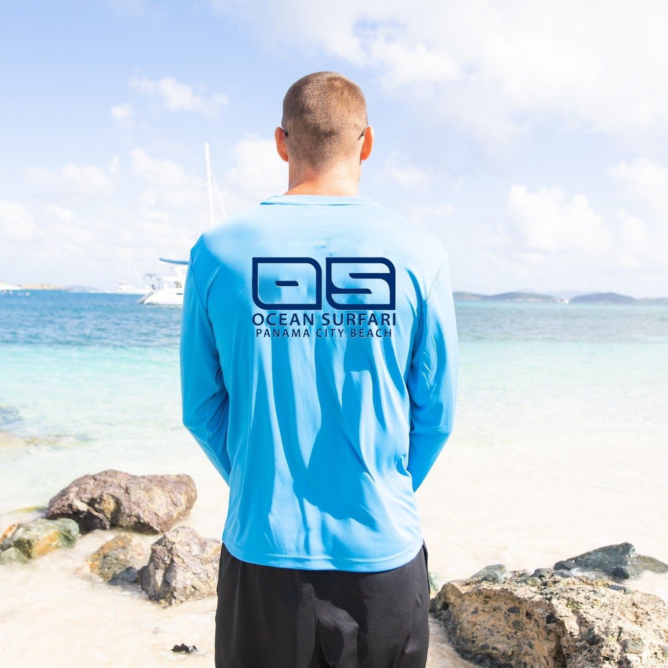 OS PCB SPF 50+ Performance Men&#39;s LS Col Blue