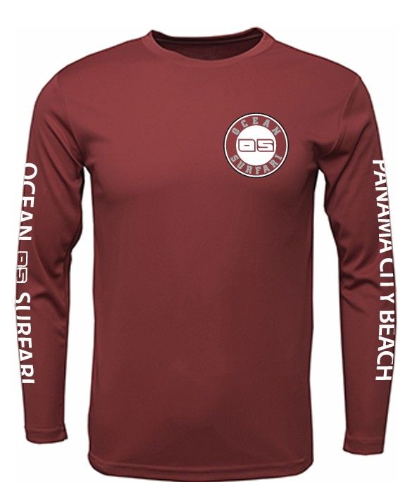 OS PCB SPF 50+ Performance Men&#39;s LS Cardinal