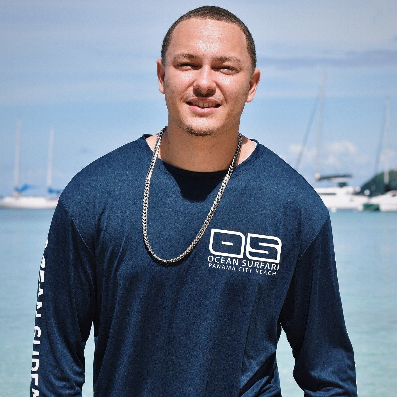 OS PCB SPF 50+ Performance Men&#39;s LS Navy