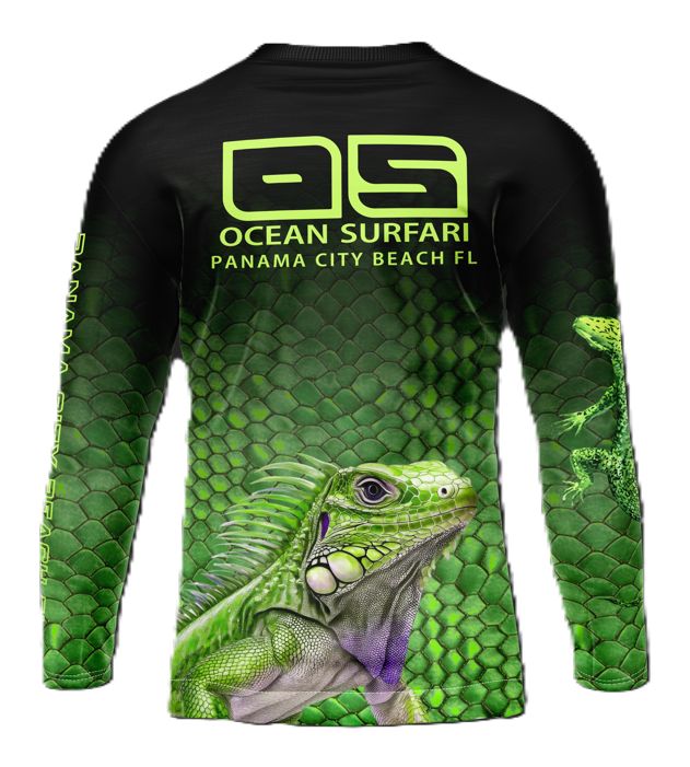 OS SPF 50+ Performance Men&#39;s LS PCB Iguana