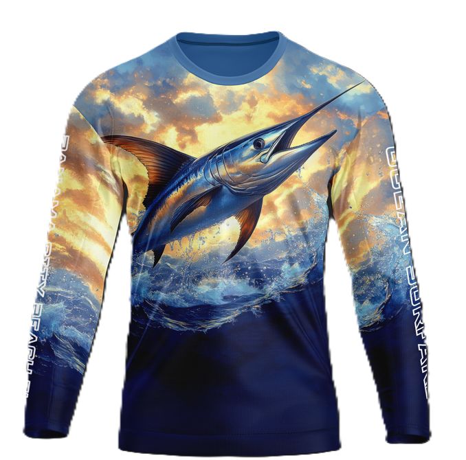 OS SPF 50+ Performance Men&#39;s LS PCB Marlin