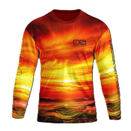 OS SPF 50+ Performance Men&#39;s LS PCB Sunset